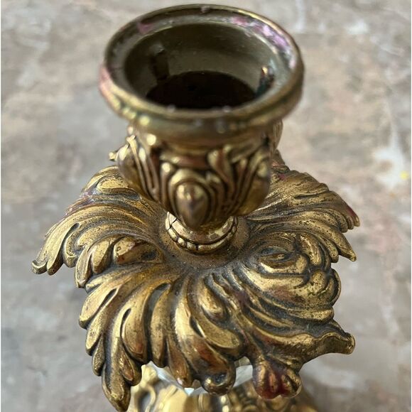 Beautiful vintage bras and glass candleholder stick; elegant and classy, 7 x 4” - Picture 4 of 6